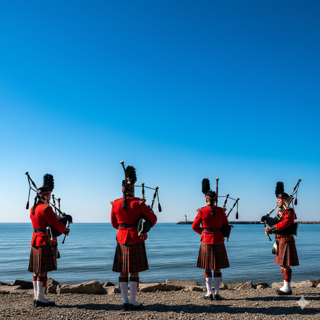 North Shore Highlanders Port Dover Ontario - Pipes in Space